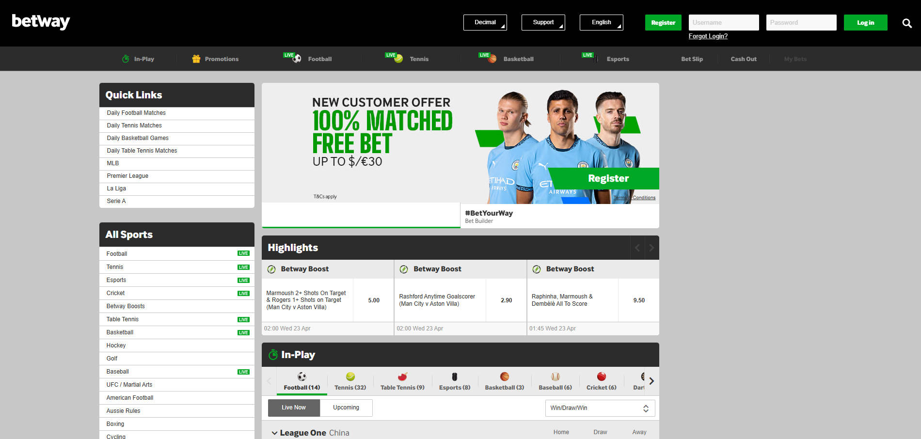 Betway live casino